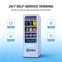 Distributeur automatique de snacks et de boissons autonome avec code QR, paiement par pièces, 20 canaux de stockage, construction en acrylique/métal pour un service en libre-service 24h/24 et 7j/7