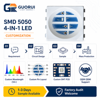 Série de LED SMD thérapeutiques 5050 0,2W*4, longueurs d'onde mixtes 840nm 660nm 595nm 410nm, marque GUORUI, garantie 2 ans