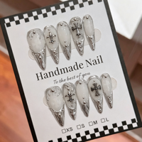Vente en gros de 10 faux ongles en gel peints à la main, magnifiques, luxueux, design personnalisé, 100% faits à la main, fournisseur de faux ongles