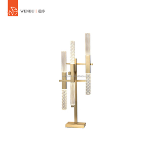 Lampe de table de luxe Cluster Lead Glass en or champagne brossé pour salon de villa - Product Image 1