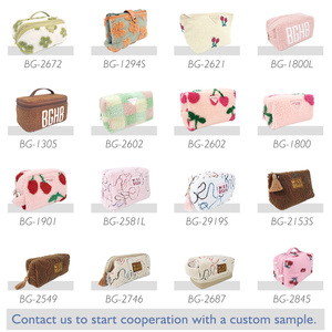 Sac de maquillage de voyage en tissu doux et mignon avec logo personnalisé pour femmes - Product Image 5