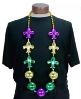 Groothandel Fabrieksdirecte Verkoop Jumbo Fleur-de-lis Mardi Gras Kraal Ketting Carnaval Thema Benodigdheden