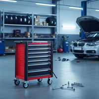 Chariot à outils en acier à 8 tiroirs robuste pour atelier de réparation automobile, capacité de charge de 300 kg, personnalisable, OBM/OEM, avec serrure