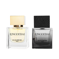 BAIDE Flacons de parfum en verre de niche de 50 ml de haute qualité au design simple avec couvercle en bois