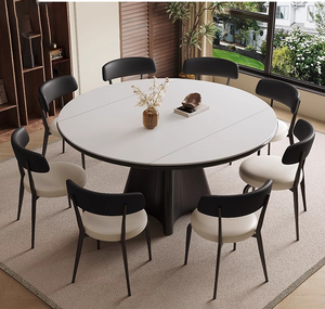 Mesa de Comedor Extensible Moderna de Piedra Sinterizada, Fácil de Montar, Plegable, para 4-8 Personas, Nueva Llegada - Product Image 5