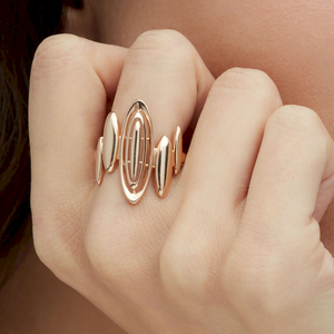 Mejor conjunto nuevo anillo elegante moderno 14K sólido rosa amarillo oro blanco anillo de estilo moderno del fabricante - Product Image 2