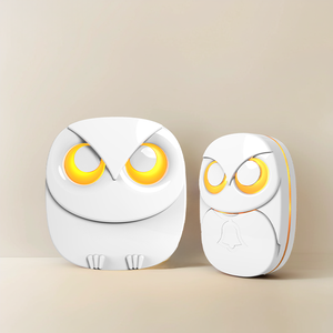 Daytech กริ่งประตูไร้สายกันน้ำมีไฟ LED กะพริบออกแบบการ์ตูนติดตั้งง่ายโทรศัพท์ประตูปลั๊กอินสำหรับใช้ในบ้าน - Product Image 1