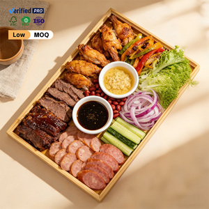 Bandejas Rectangulares de Bambú Personalizadas de Fábrica al <span class=keywords><strong>por</strong></span> Mayor, Platos para Barbacoa, Contenedor de Almacenamiento de Artículos Diversos para Sala de Estar, Restaurante, Hotel - Product Image 6