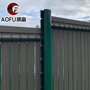 Tam giác phong cách sắt Zn + PVC 3D dây lưới hàng rào 4 mét dây lưới kích thước 100*50 mét màu xanh lá cây RAL 6005 sử dụng cho sân bay hàng rào - Product Image 2