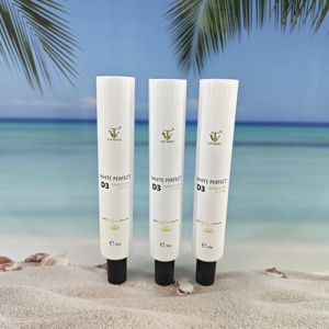 30ML White <b>Plastic</b> <b>Tube</b> For White Sunscreen Glass Skin SPF 50+ UVA/UVB Cosmetic Squeeze Packaging Soft Sunscreen <b>Tube</b> - Product Image 5