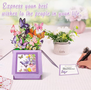 Carte de vœux d'anniversaire papillon violet tridimensionnel best-seller avec message joyeux anniversaire - Product Image 5