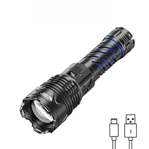 Lampe <span class=keywords><strong>torche</strong></span> LED super lumineuse pour vente flash, <span class=keywords><strong>rechargeable</strong></span>, étanche, en alliage d'aluminium, à intensité variable - Product Image 1