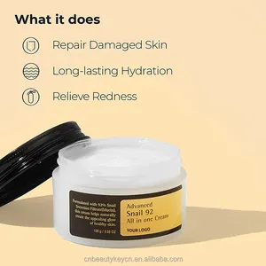 Private Label 100ml Snail Mucin Facial Moisturizer Natural Anti Aging Hydrating Skin Whitening Face Cream For Korean Skincare