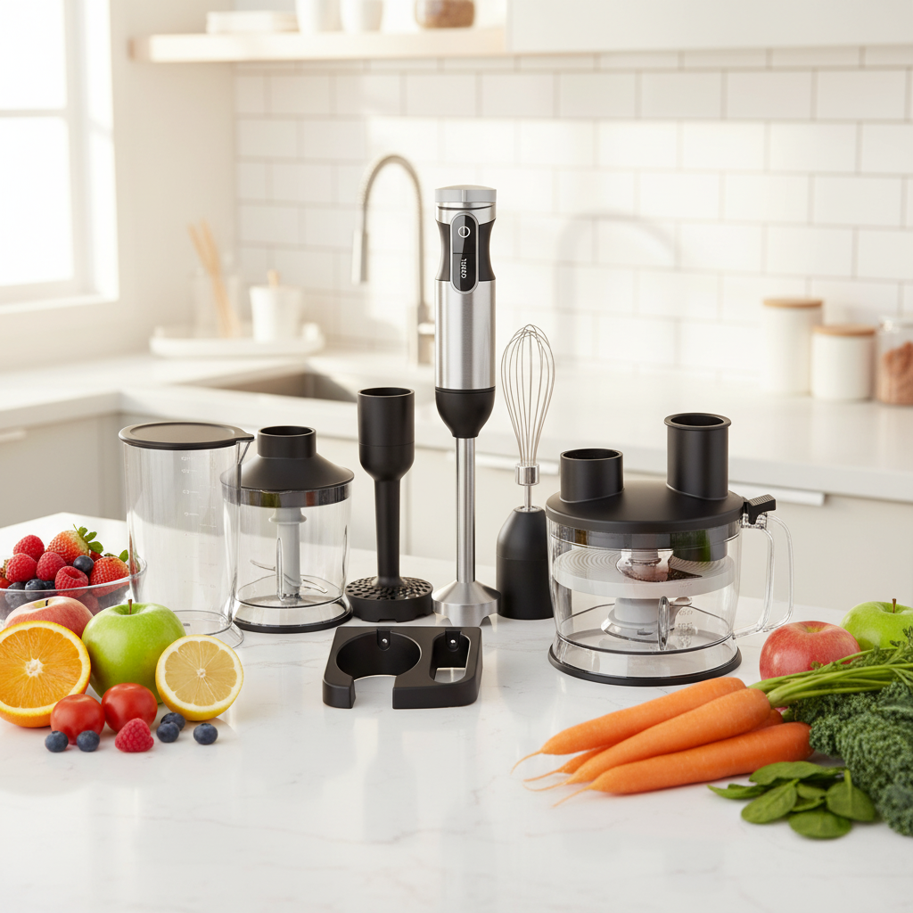 Grinder-AttachmentHand Blender Energy-saving Powerful Kitchen Blender Machine Smoothie Blender