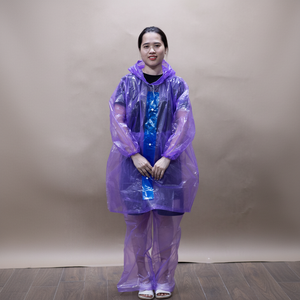 Longitud con capucha 120cm Ropa impermeable para una sola persona Ropa impermeable para bicicleta Chaqueta y pantalones impermeables PE en embalaje personalizado - Product Image 1