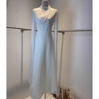 Robe longue élégante WIWT pour femme, coupe trapèze, manches longues, col montant, chic, pour soirée, fête ou tenue quotidienne