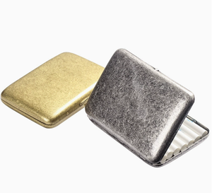 <span class=keywords><strong>Étui</strong></span> <span class=keywords><strong>à</strong></span> cigarettes double pistolet en laiton, 16 emplacements, argent antique, portable, créatif, rétro, en métal, anti-écrasement pour <span class=keywords><strong>homme</strong></span> - Product Image 4