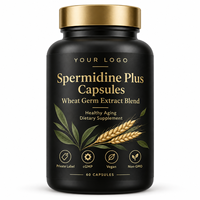 Capsules de Spermidine Plus OEM ODM, mélange d'extrait de germe de blé, marque privée, CGMP, végétalien, sans OGM, complément alimentaire pour un vieillissement sain