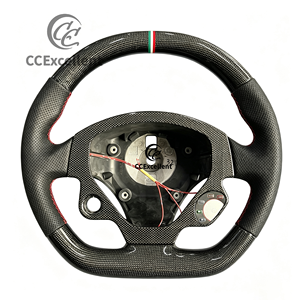 Volante de Fibra de Carbono Real Personalizado con Costuras Rojas para <span class=keywords><strong>Ferrari</strong></span> <span class=keywords><strong>F430</strong></span> 599 2005-2009, Suministro Directo de Fábrica CCExcellent - Product Image 1