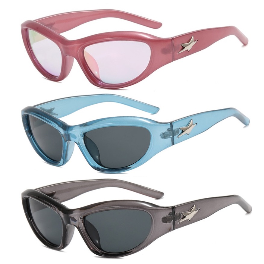 b926✨希少✨【PPFM】90s　00s　Y2K　八の字　ラムレザー　送料無料 20896 New Punk Y2K Sunglasses Women Unique Sports Sun Glasses