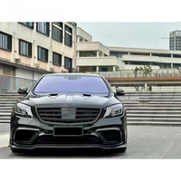 Kit carrosserie en fibre de carbone de style BS, adapté aux Mercedes-Benz S63 S65 AMG 2018-2020, mise à niveau du diffuseur avant et arrière, aileron arrière