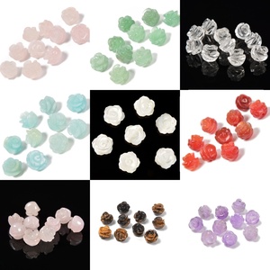 Perline di Cristallo di Quarzo Rosa Chiaro e <span class=keywords><strong>Pietra</strong></span> di <span class=keywords><strong>Diaspro</strong></span> <span class=keywords><strong>Rosso</strong></span> a Forma di Fiore per Creazione di Gioielli - Product Image 1