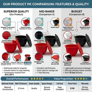 Hugebirds Food Grade Durable Foldable Silicone Bowl Liners Mixer Insert Lids Oven Safe Dishwasher Safe Compatible <strong>KitchenAid</strong> - Product Image 4