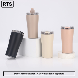 Tumbler da Caffè RTS 15oz a Forma di Vita, Bicchiere Termico a Doppia Parete in Acciaio Inox 304 con Doppia Apertura - Product Image 1