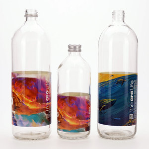 Vista Bluk Groothandel 500Ml 750Ml 1000 Ml Soda Waterfles Sap Kombucha Glazen Fles Voor Water Sap Met Aluminium Dop