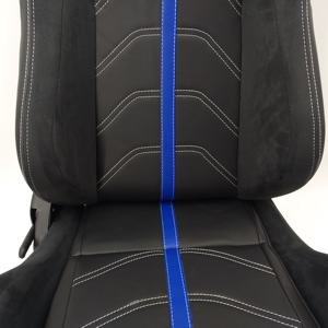 Asiento de Carreras Deslizante Tipo Bucket con Franja Roja de Cuero PVC PU BJYD - Product Image 2