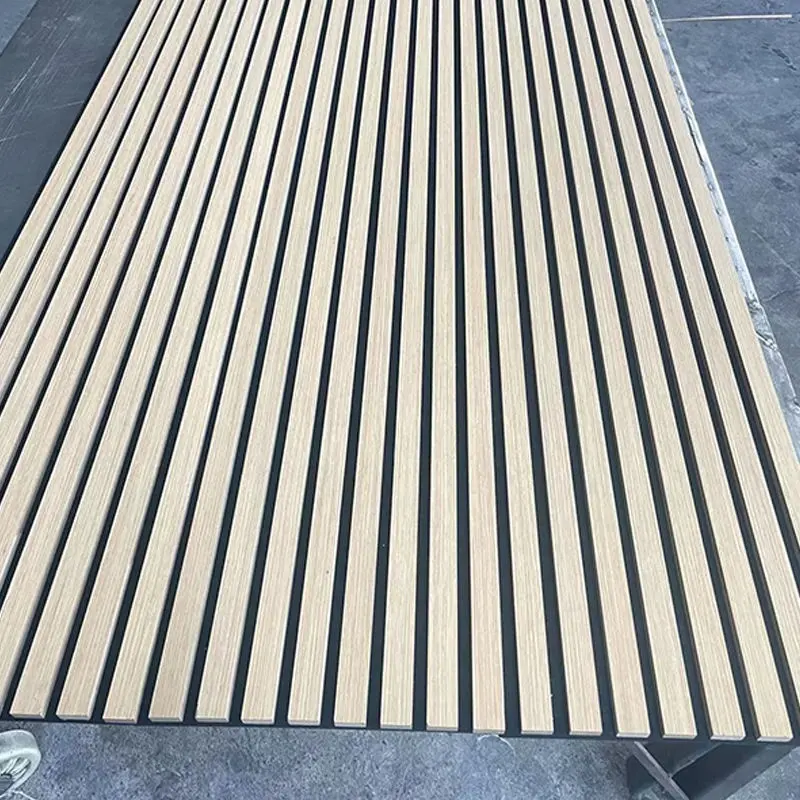 Waterproof Polyester Fiber Acoustic Timber Isolation Fluted Panel Perforated Screen Soundproofing Grooved Acoustic Board