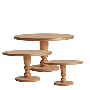 Round Wood Eco-Friendly Dishwasher Safe 1 Piece Handmade Pedestal <b>Cake</b> <b>Stand</b> <b>Set</b> - Product Image 1