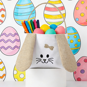 <span class=keywords><strong>Panier</strong></span> de Pâques pour enfants en lin brodé, décorations de bonbons en gros pour l'extérieur - Product Image 3