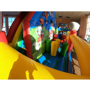 Château gonflable pour enfants sur le thème de Pat'Patrouille, parc gonflable personnalisé avec toboggan, Fun City - Product Image 2