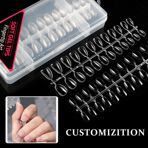 Custom Handmade Short Almond Soft Gel <b>Nail</b> Tips Full Cover Almond Shape Manicure <b>Nail</b> Tips - Product Image 5