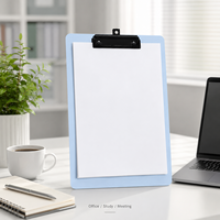 Porte-documents A4 personnalisé en plastique PP avec clip métallique robuste, trou de suspension, coins arrondis – Fournitures de bureau et scolaires OEM/ODM