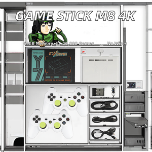 คอนโซลเกมไร้สายย้อนยุค 4K พร้อมเกมในตัวกว่า 20000 เกม HDMI TV Game Stick พร้อมคอนโทรลเลอร์ไร้สาย 2 ตัว รองรับผู้เล่นหลายคน - Product Image 2