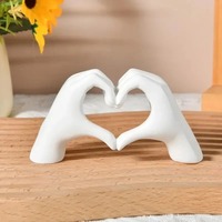 GZVDYG Sculpture Cœur Mains Polies Dorée Art Déco, Cadeau pour Fans, Décoration Maison, Mariage, Salon, Chambre, Étagère, pour Amateurs de Musique