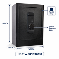 Coffre-fort dissimulé moderne noir texturé pour armoire, avec serrure électronique biométrique à empreinte digitale, antivol et ignifuge, pour hôtel, bijoux et argent liquide