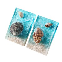Aivi Coquillage Naturel Conque 3D Été 2026 Design Original Aimants de Réfrigérateur Ondes de Plage Océan Ornements en Résine Époxy Bord de Mer