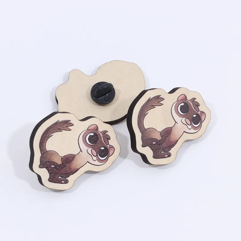 Vigreat Anime Design Custom Print Wooden Charms Wood Crafts Pin Badge No MOQ