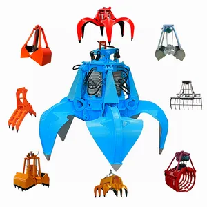 Grab crane scrap grapple for excavator hydraulic orange peel bucket and steel metal heavy duty log waste plant lifting 5 grabs