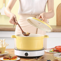 Panci sup Casserole memasak Oven Belanda berenamel besi panggang 20/22/24/26/28cm kualitas tinggi dengan tutup peralatan masak logam