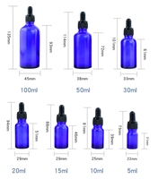 Nouvelles Bouteilles en Verre Vides de 30 ml Bleues 2025 avec Compte-gouttes pour Huiles Essentielles, Cosmétiques, Crème pour les Yeux, Gouttes Oculaires, Sérums de Soin de la Peau, Échantillons de Reconditionnement