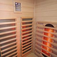Sauna infrarouge en cèdre rouge canadien avec massage chauffant des jambes, pour thérapie laser rouge, vente en gros usine
