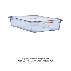 Bac alimentaire ABS GN 1/1 53 × 32,5 × 10 h cm, 13 L, sans couvercle, -40/+80 ° C Araven - Product Image 3