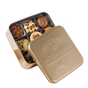 Bán buôn hình vuông kim loại tin Cookie Hộp Tùy chỉnh kim loại dập nổi hộp ngọt ngào - Product Image 1