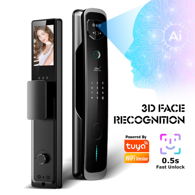 Wholesale China Wholesale Waterproof Smart Lock Aluminum Door Face ID Price Smart Door Lock With Camera and Fingerprint