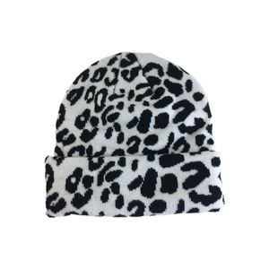 Gorro con estampado de <span class=keywords><strong>vaca</strong></span> personalizado, gorro de calavera con puños de punto, gorros de reloj de doble capa para mujeres y hombres, logotipo personalizado - Product Image 3