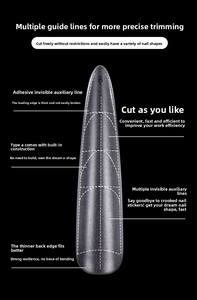 Capsules d'ongles multifonctionnelles express 320 pièces/boîte, forme amande trapézoïdale, à couverture complète en gel, application facile 2 en 1, luxe - Product Image 2